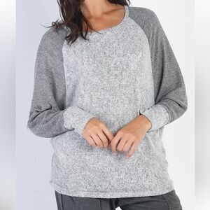 Cherish Heather Gray Raglan Top